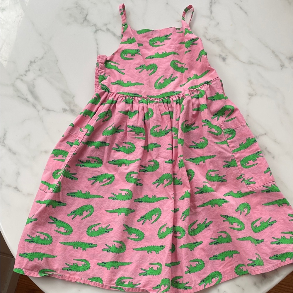 Tucker + Tate Pink Dress with Green Alligator Pattern